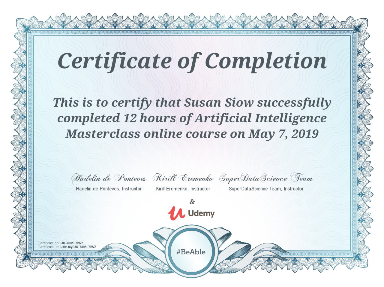 Artificial Intelligence Masterclass | Certification